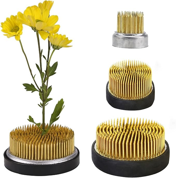 Ikebana Stem Holder, 3 Pieces Flower Frog Kenzan Fixed Tools Flower Holder Floral Arrangement Pin... | Amazon (US)