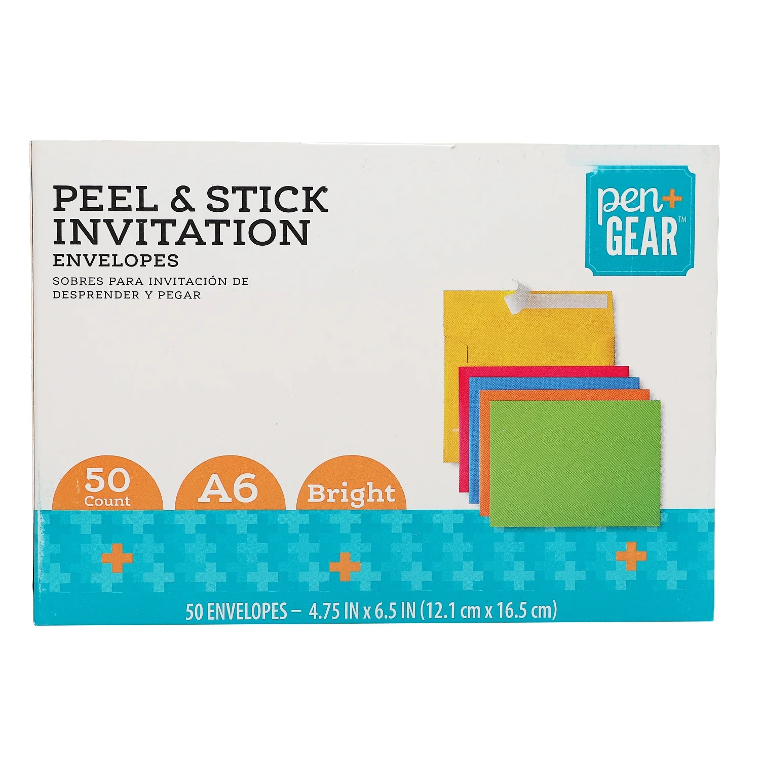 Pen + Gear Invite Envelopes, A6 4-3/4" x 6-1/6" Bright Colors, Peel and Stick, 50 Count Per Pack | Walmart (US)