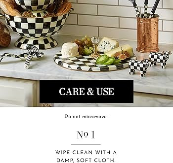 MACKENZIE-CHILDS Cheese Course, Cute Cheese Board and Serving Board for Charcuterie, Black-and-Wh... | Amazon (US)