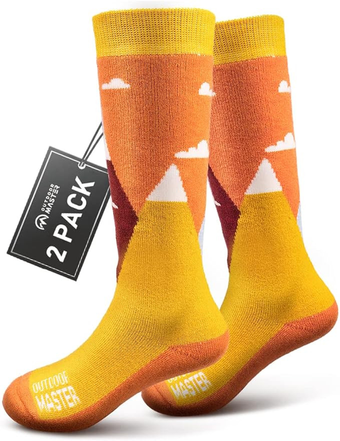 OutdoorMaster Kids Ski Socks - Merino Wool Blend, Over the Calf Design | Amazon (US)