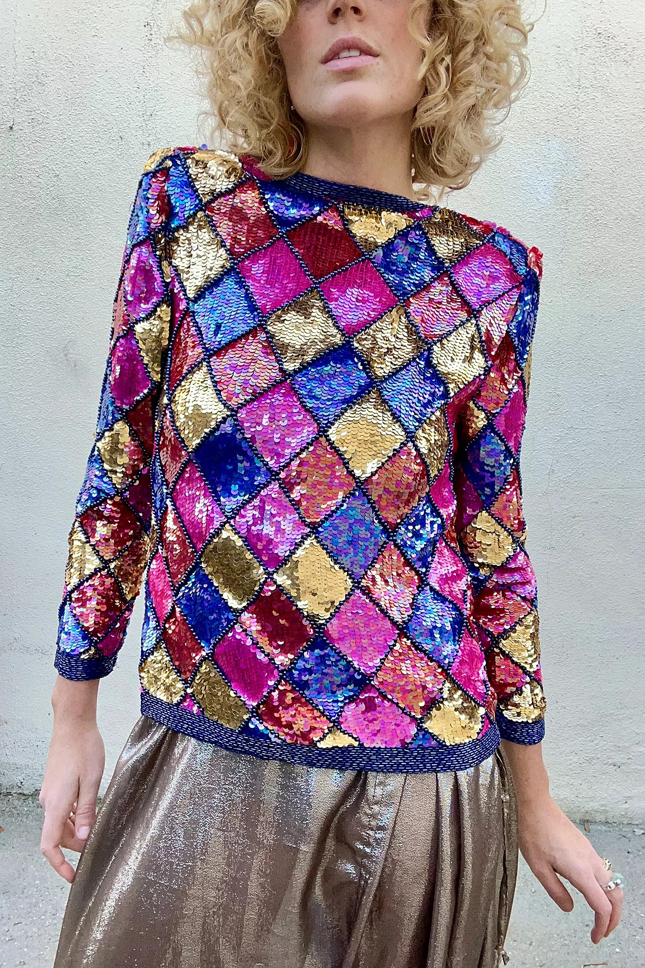 Vintage Sequin Diamond Pattern Top Selected by The Curatorial Dept. | Free People (Global - UK&FR Excluded)