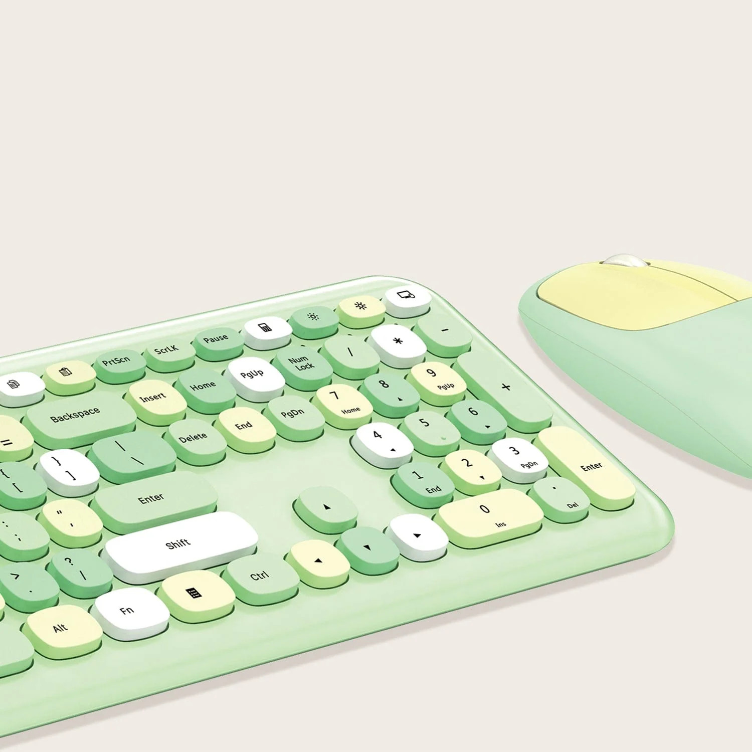 SAHARA - Wireless Keyboard and Mouse Combo with Lime Green Flush Keys | Shop Simon