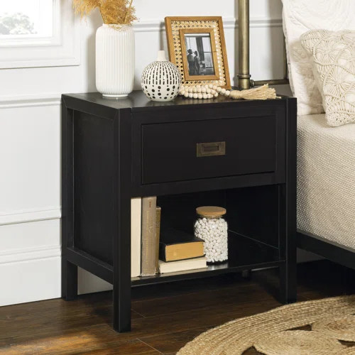 Wrought Studio Hivernage 1-Drawer Solid Wood Nightstand | Wayfair | Wayfair North America