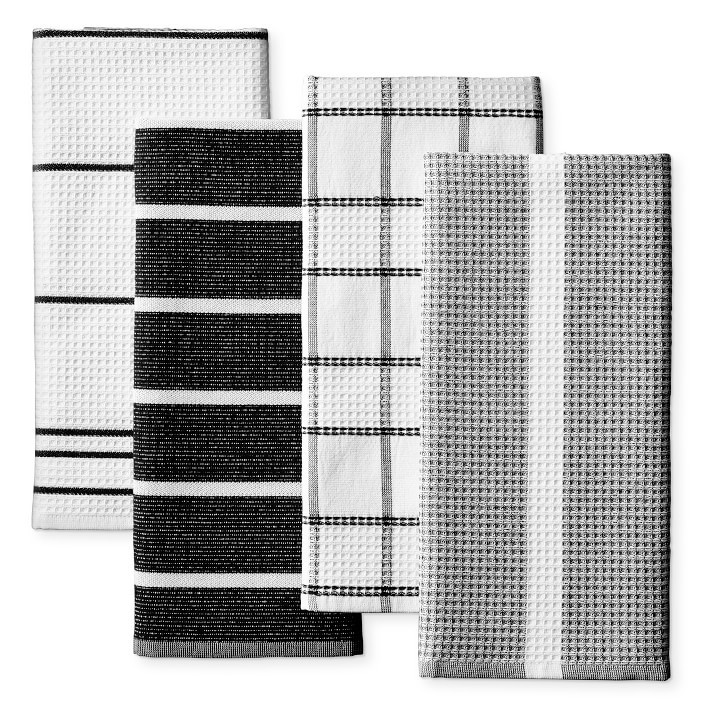 Super Absorbent Waffle Weave Multi-Pack Towels, Jet Black | Williams-Sonoma