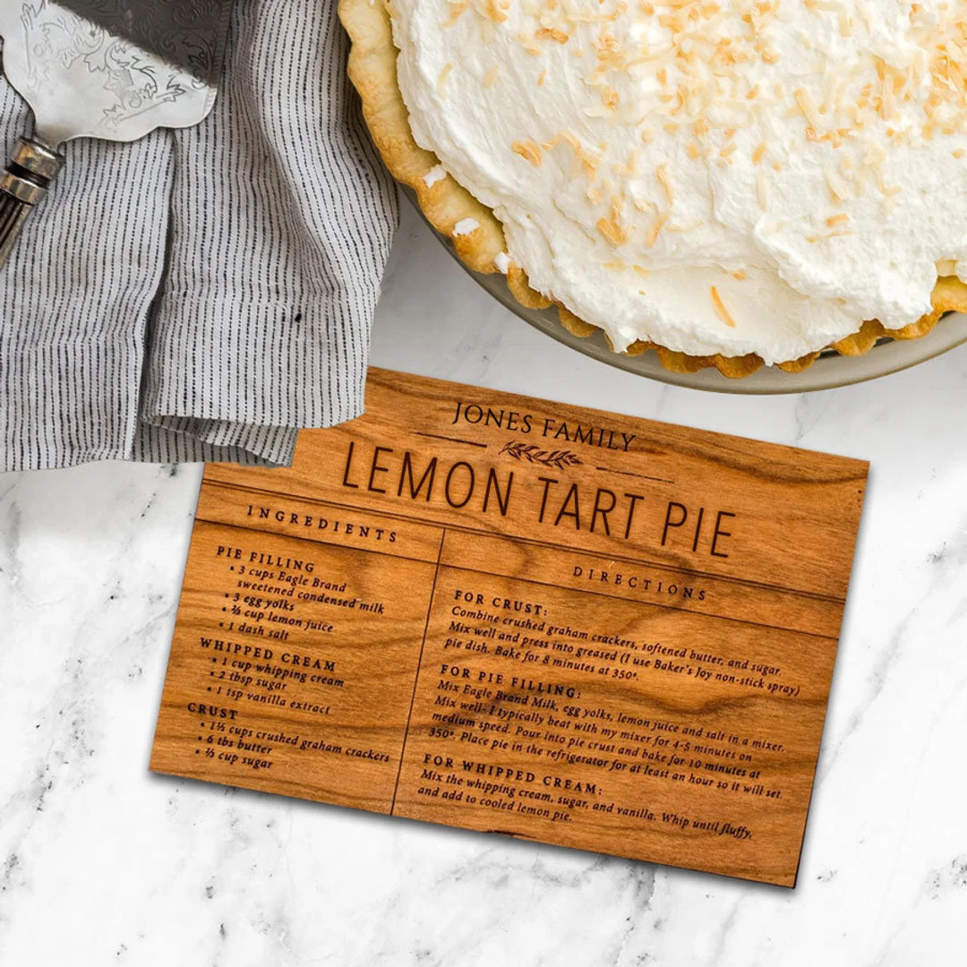 Custom Engraved Wooden Recipe Card: Personalized Family Keepsake - Etsy | Etsy (US)