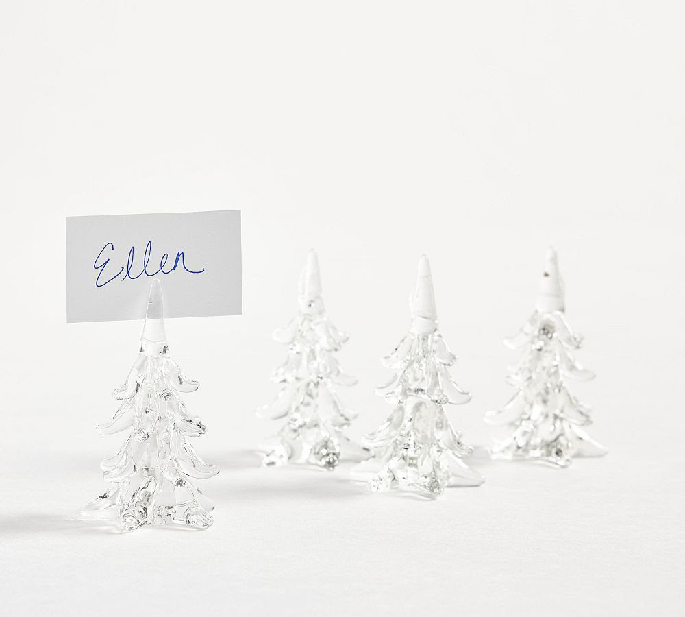 Holiday Tree Glass Place Card Holders - Set of 4 | Pottery Barn (US)