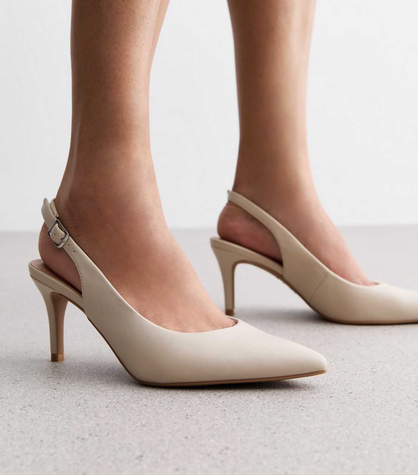 Cream Pointed Slingback Stiletto Heel Court Shoes 
						
						Add to Saved Items
						Remove f... | New Look (UK)