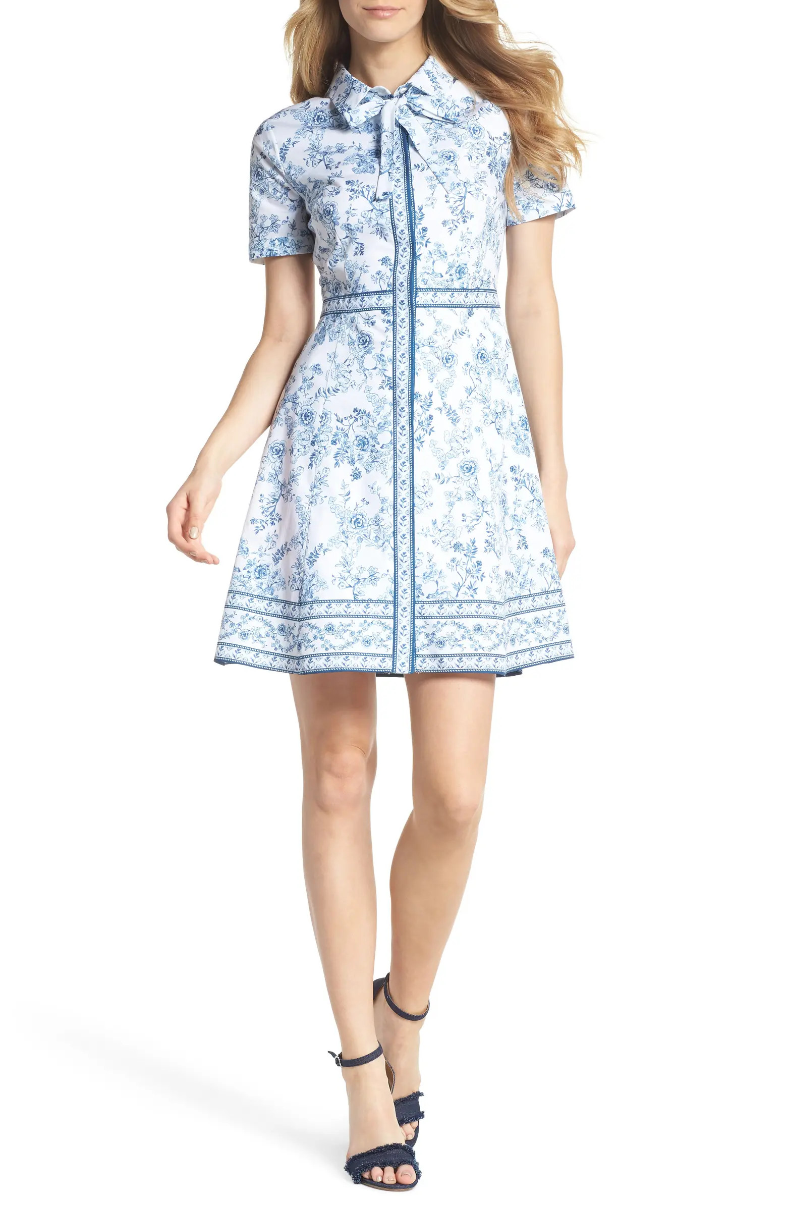 Gal Meets Glam Collection Darla Cotton Toile Shirtdress | Nordstrom | Nordstrom