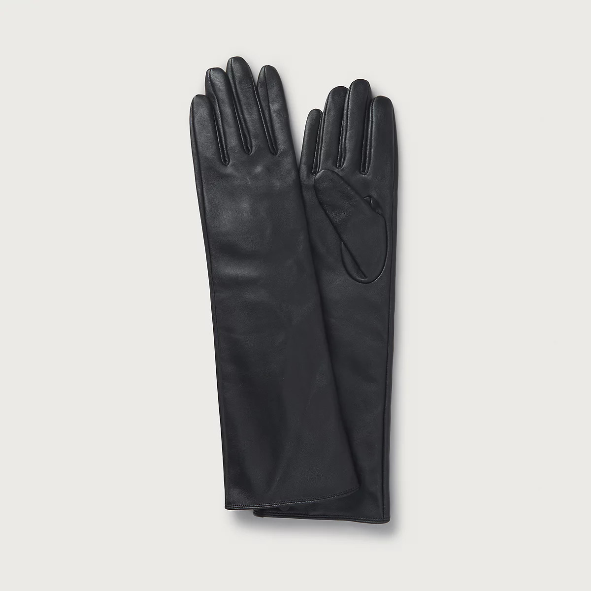The White Company Dents Long Leather Gloves, Black, Size: M/L | The White Company UK & ROW