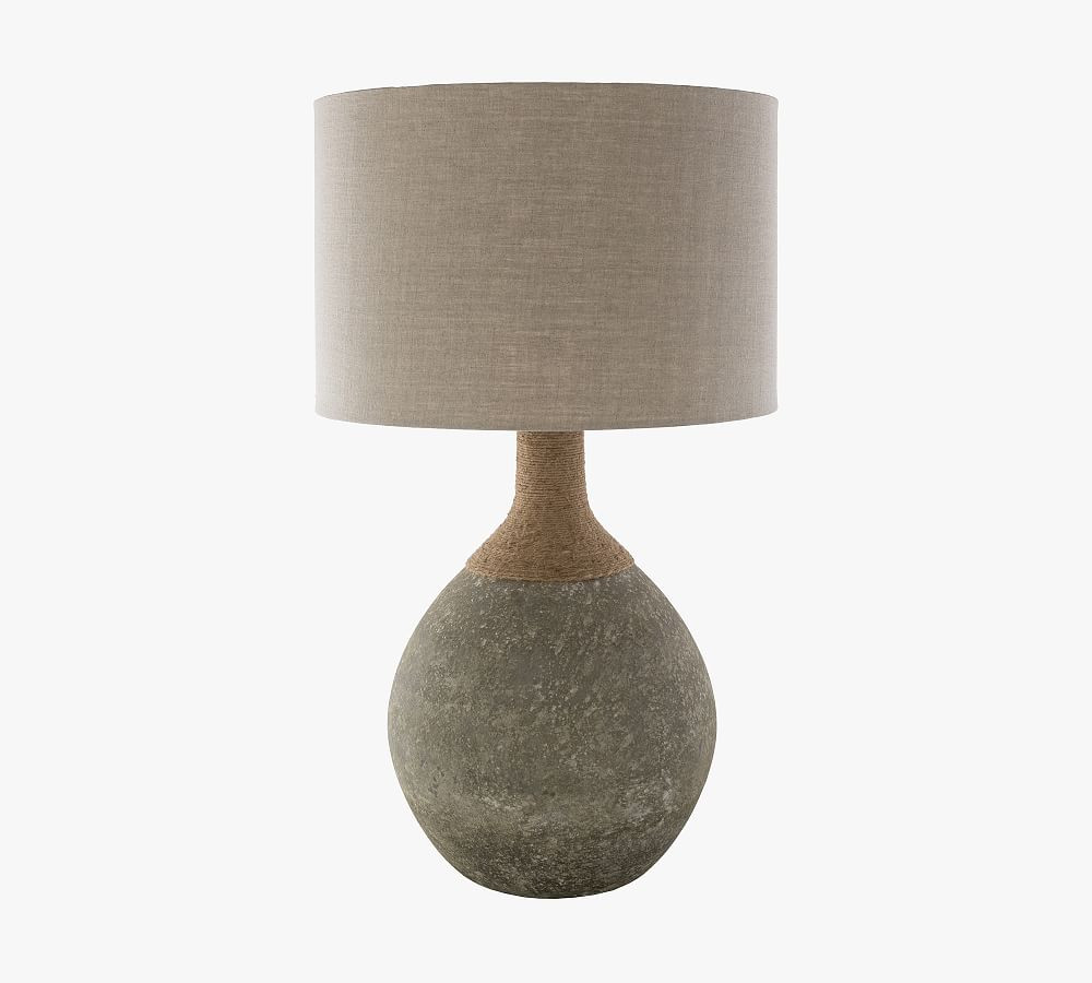 Caldonia Hand-Blown Glass & Woven Table Lamp | Pottery Barn (US)
