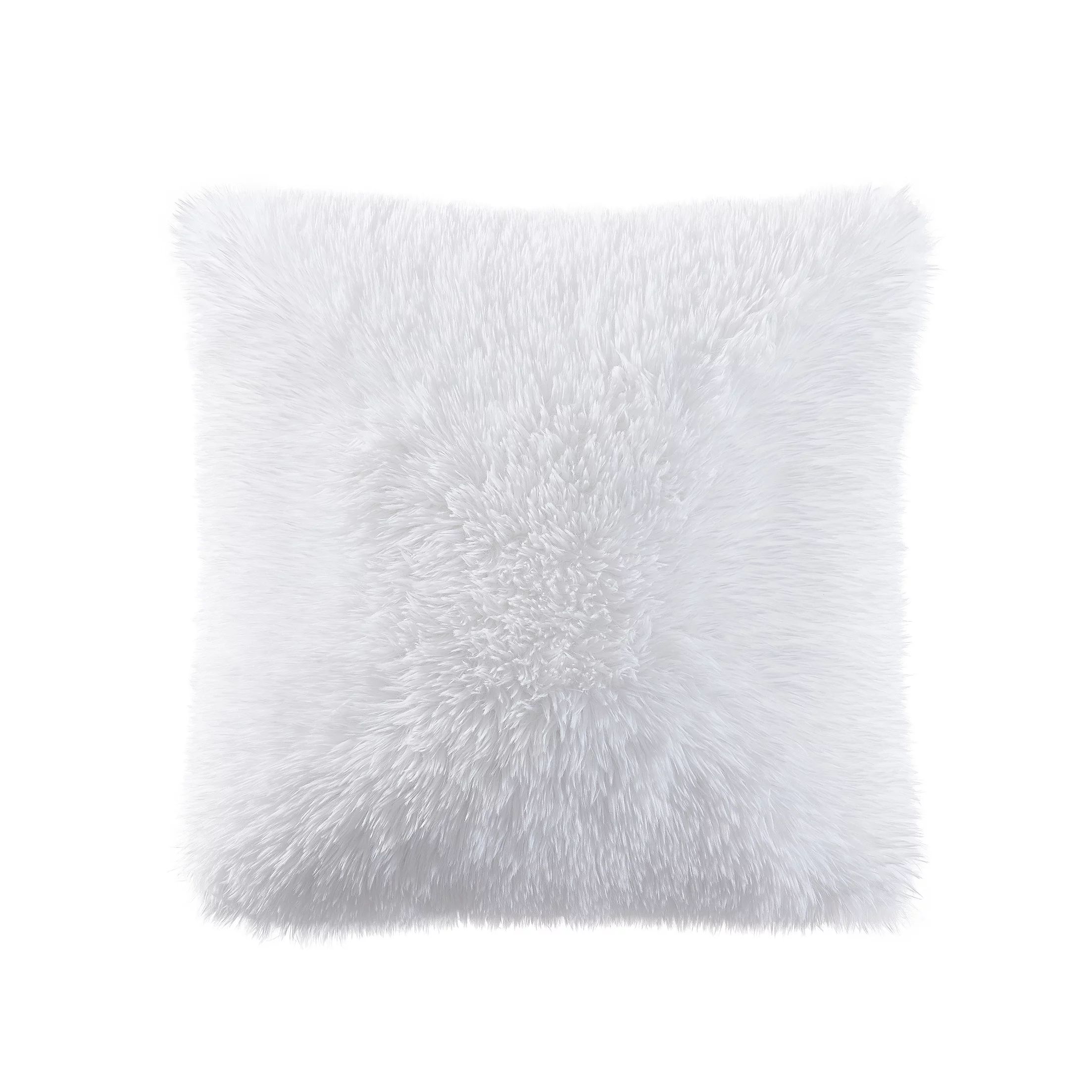 My Texas House Angel Faux Fur Decorative Pillow Cover, 18" x 18", Bright White - Walmart.com | Walmart (US)