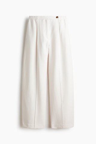 H & M - Crease-leg barrel trousers - Cream | H&M (UK, MY, IN, SG, PH, TW, HK)