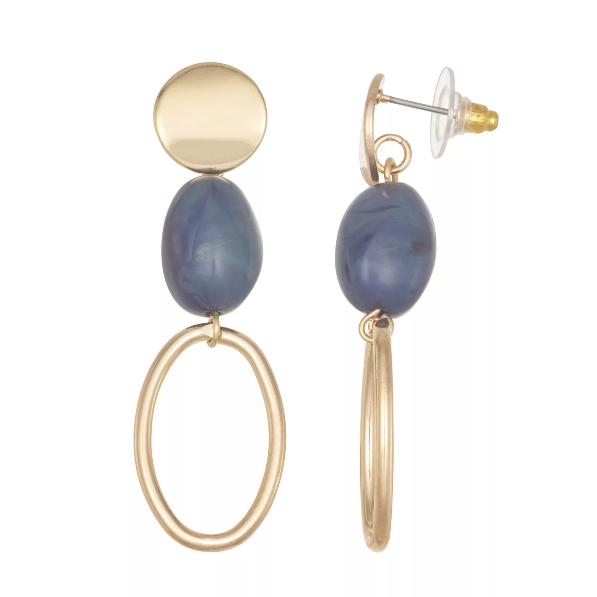 Emberly Gold-Tone Linear Beaded Earrings | Kohl's