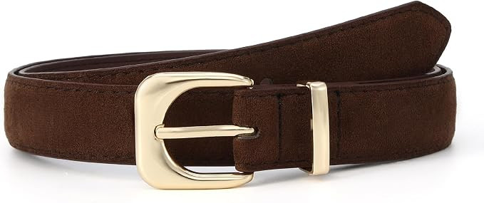 Earnda Belts for Women Faux Leather Waist Belt with Gold/Silver Buckle | 1.0 in Wide, Metal Loop ... | Amazon (US)