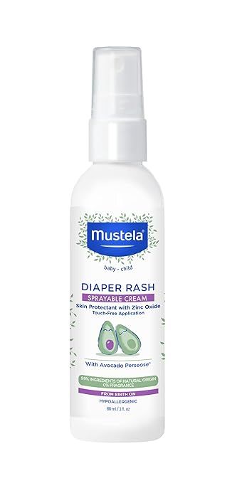 Mustela Baby Diaper Rash Cream Spray – Touch-Free protectant with Zinc Oxide & Natural Avocado ... | Amazon (US)