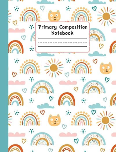 Primary Composition Notebook Rainbows: Half Page Ruled Primary Writing Journal for Kids Grades K-... | Amazon (US)
