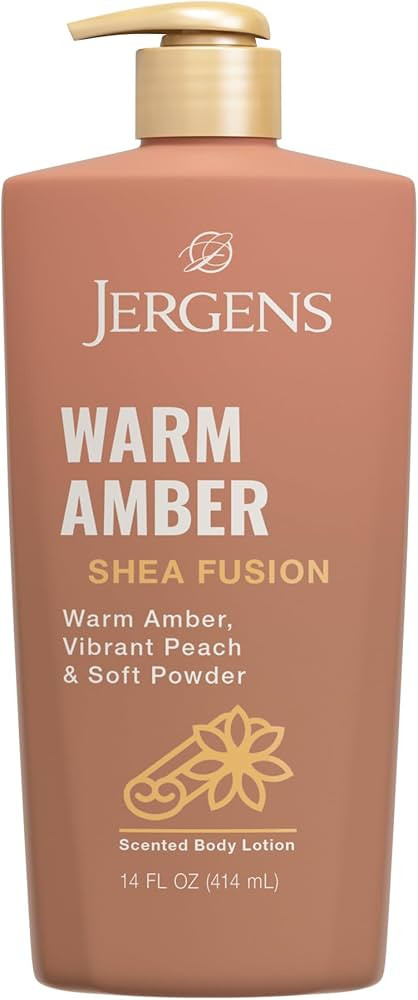 Jergens Shea Fusion Warm Amber Body Lotion, Moisturizer with Shea Butter & Vitamin E, 14 Fl Oz | Amazon (US)