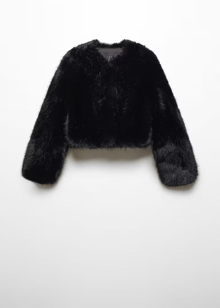 Fur effect jacket -  Women | Mango United Kingdom | MANGO (UK)
