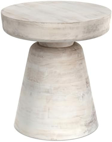 SIMPLIHOME Robbie Accent Table - 16 inch Wide Solid Mango Wood End Table in Distressed White Wash... | Amazon (US)