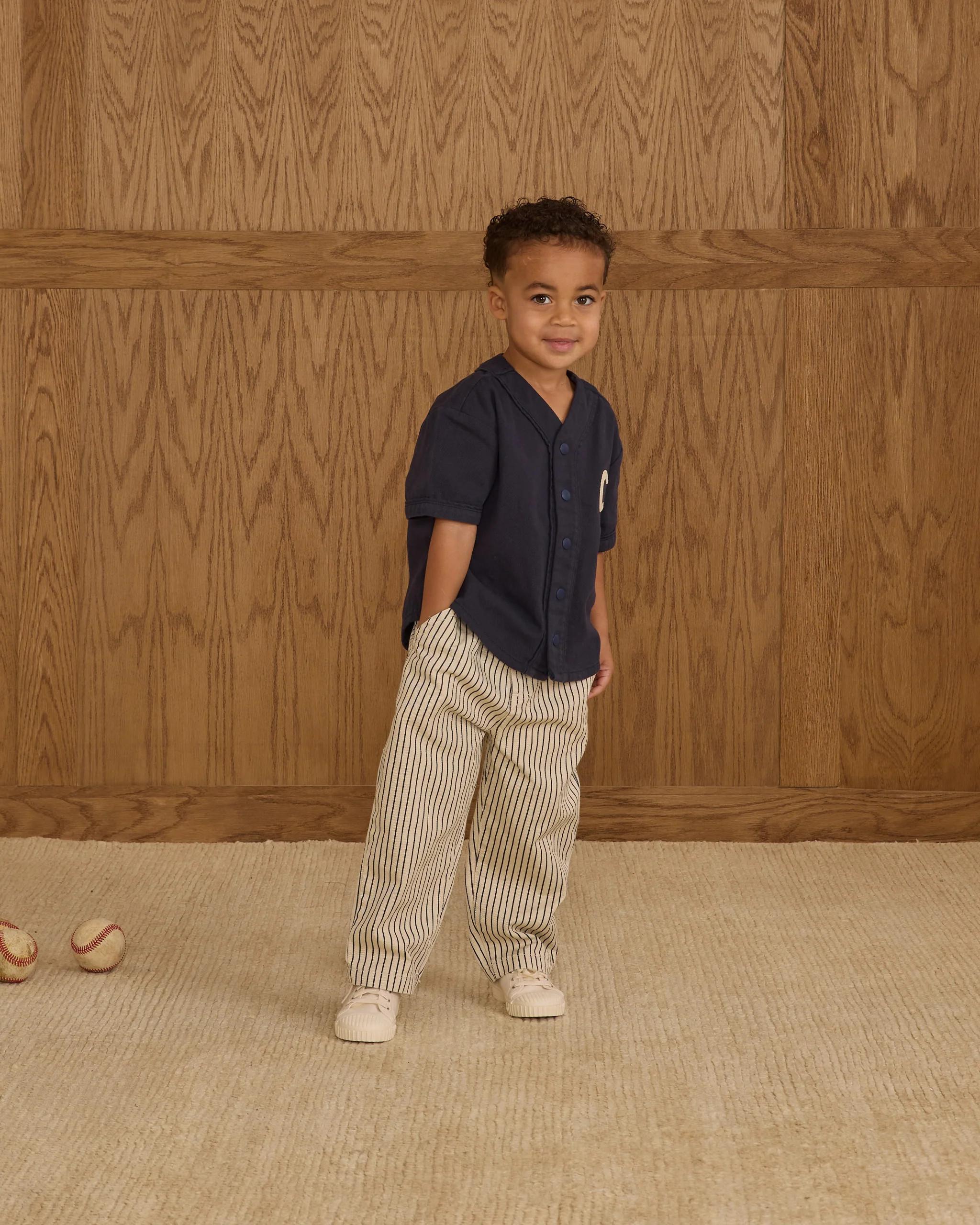Baggy Pant || Navy Pinstripe | Rylee + Cru