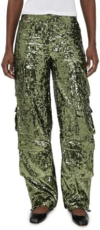 alice + olivia Women's Olympia Mr Sequin Baggy Cargo Pants | Amazon (US)