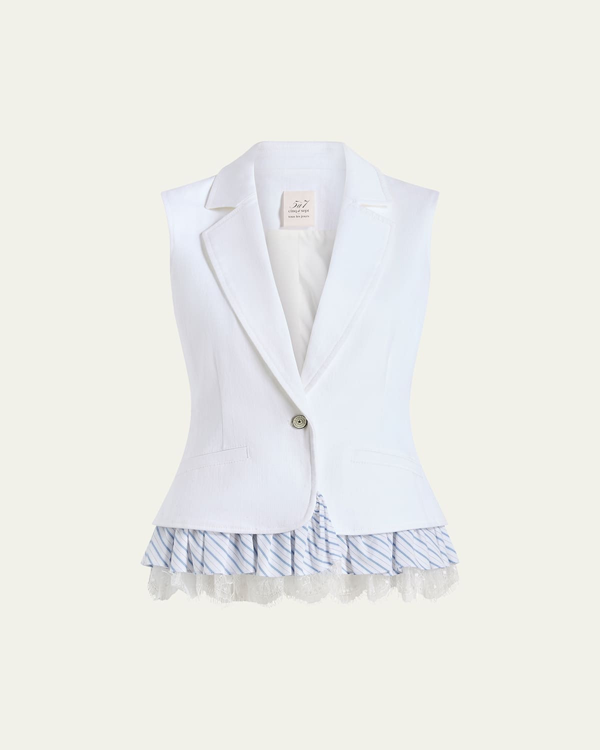Roxie Le Petit Ruffle Denim Vest | Bergdorf Goodman