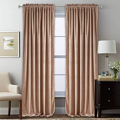 Nursery Sunlight Blush Velvet Curtains - Elegant Interior Decoration Large Window Blackout Velvet Dr | Amazon (US)