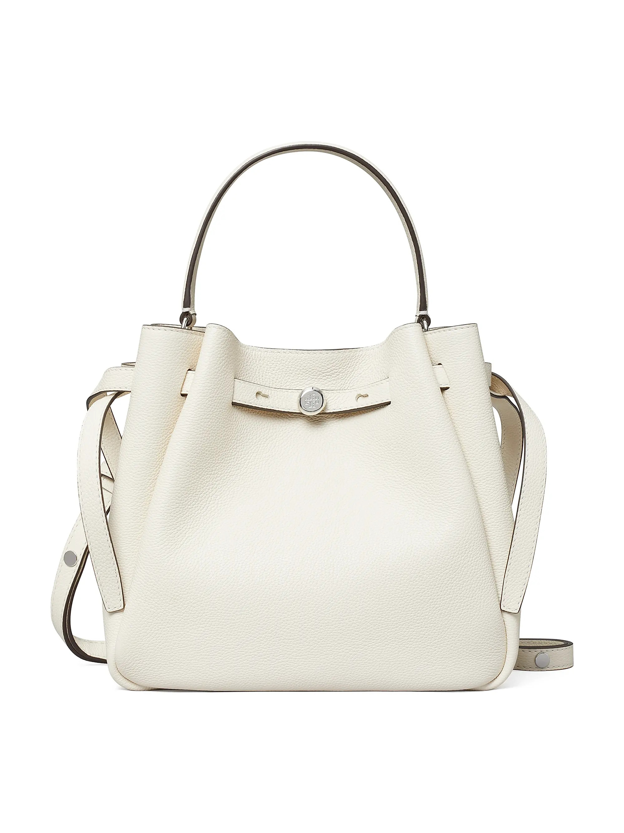 Tory Burch Romy Pebbled Leather Bucket Bag | Saks Fifth Avenue | Saks Fifth Avenue