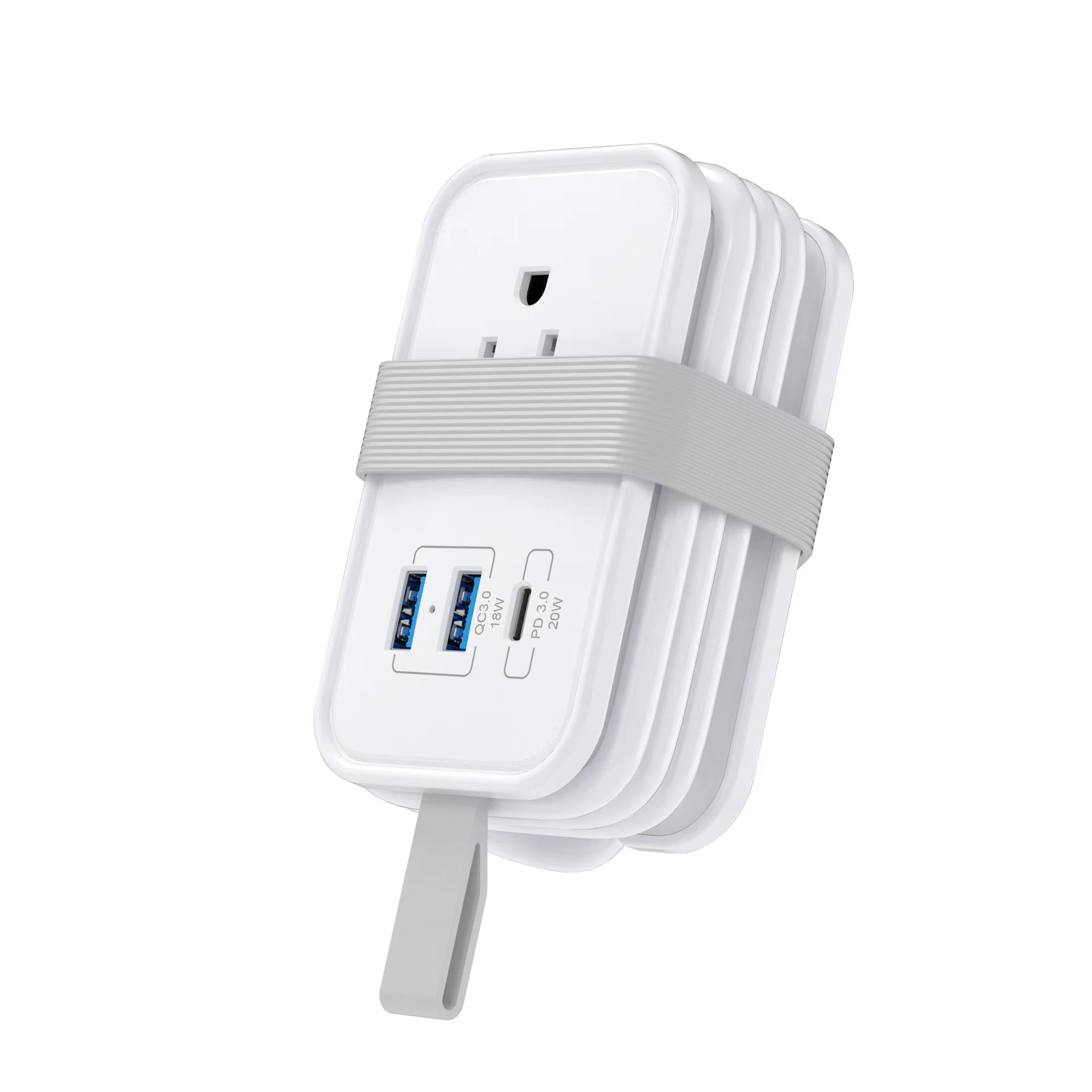 Uncaged Ergonomics® 3-AC Outlet Portable Travel Power Strip With 2 USB-A And 1 USB-C Ports, 3-Ft... | Wayfair North America