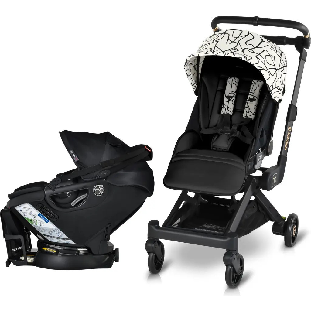 orbit baby® M+ Stroll & Ride Car Seat & Stroller Travel System in Squig/Black /Merino at Nordstrom | Nordstrom