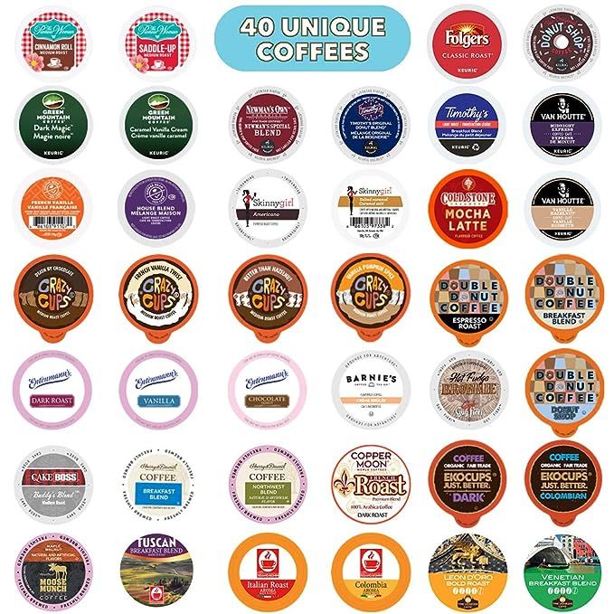 Coffee Pods Variety Pack Sampler, Assorted Single Serve Coffee for Keurig K Cups Coffee Makers, 4... | Amazon (US)