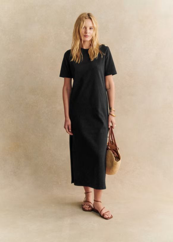 Emy Dress - Black - Organic cotton - organic textile - Sézane | Sezane Paris
