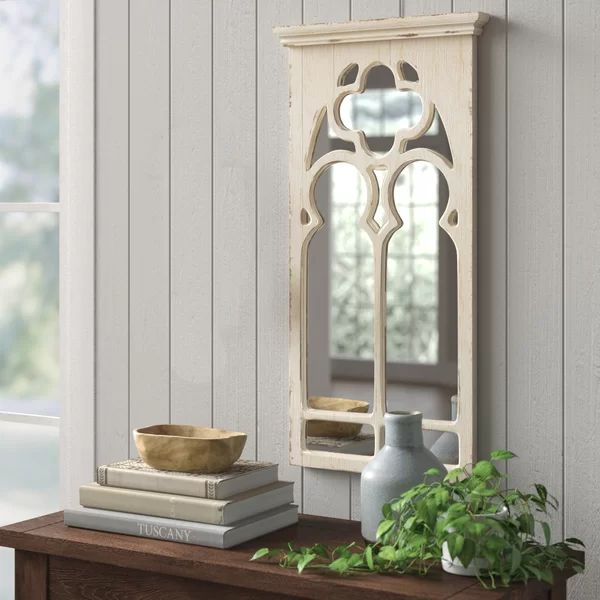 Keysville Farmhouse Frameless Distressed Accent Mirror | Wayfair North America