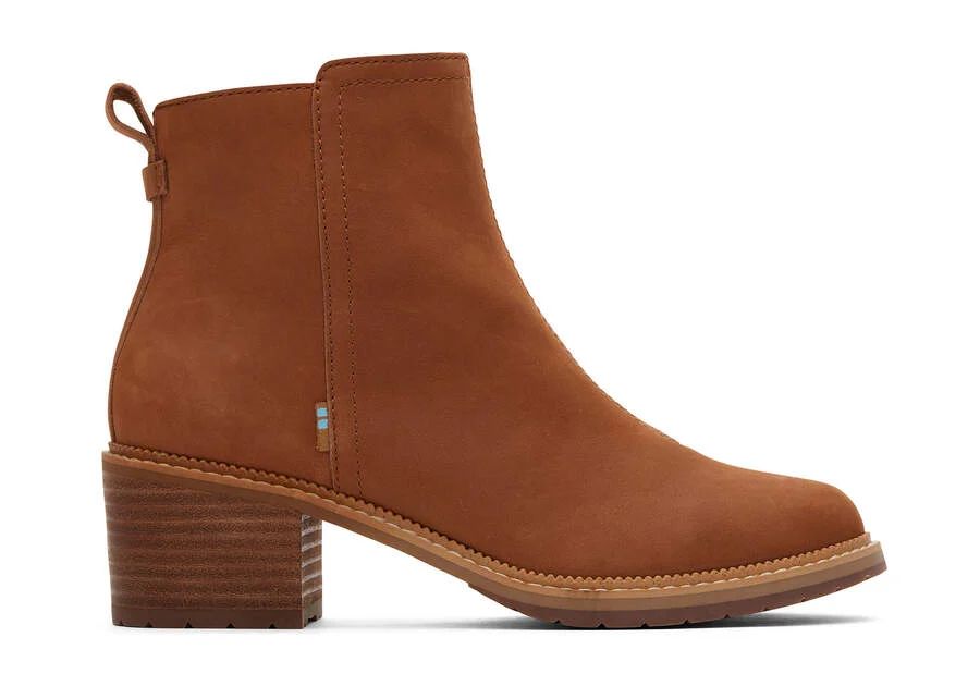 Tan Smooth Waxy Leather Women's Marina Booties | TOMS | TOMS (US)