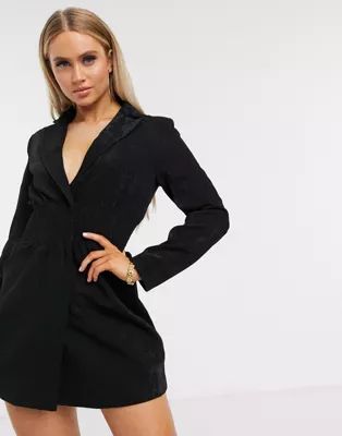 4th + Reckless shirred waist blazer dress in black | ASOS (Global)