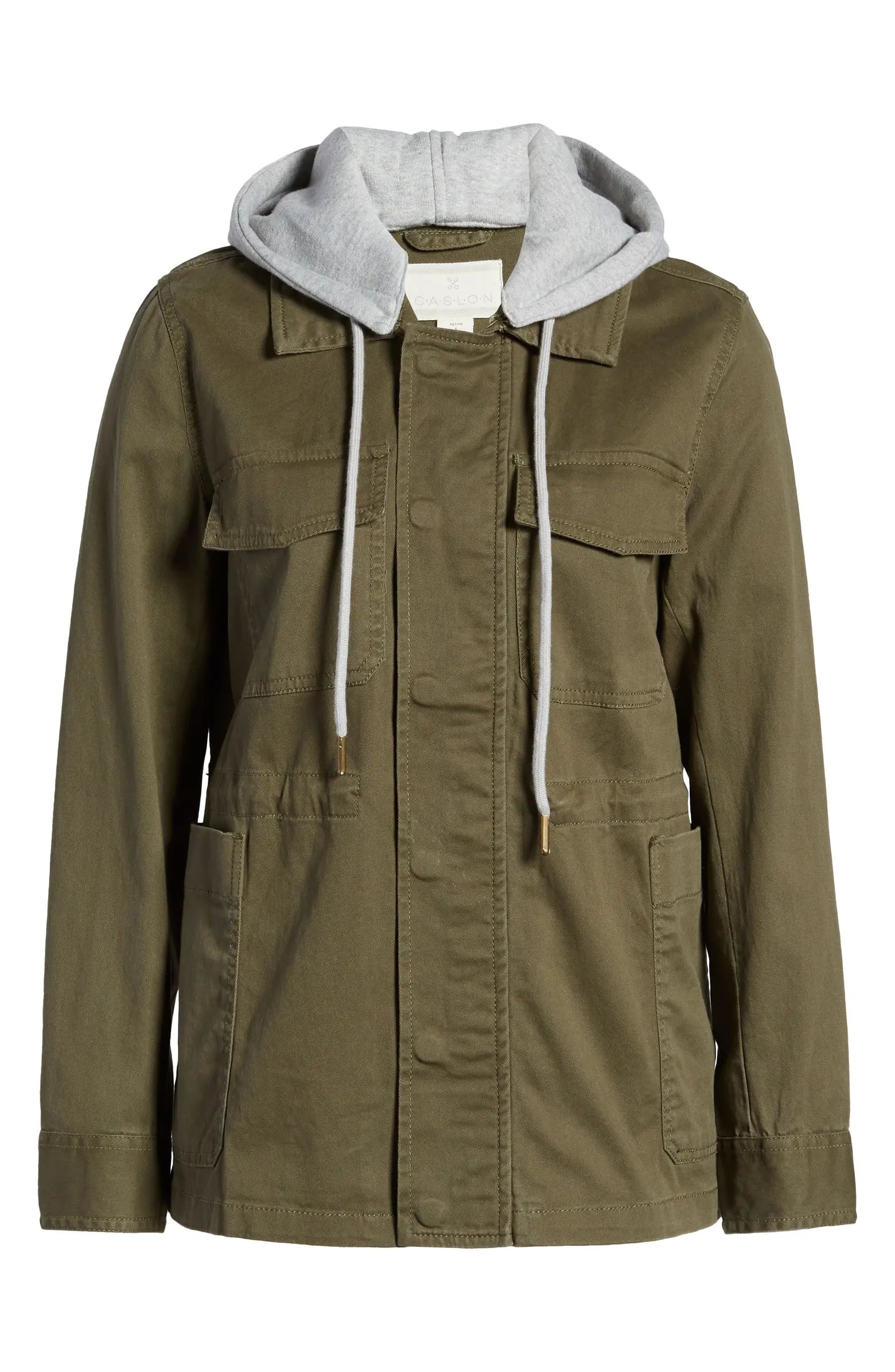 Hooded Stretch Cotton Utility Jacket | Nordstrom
