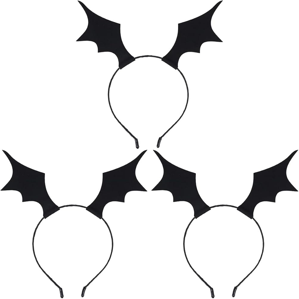Beaupretty 3 Pieces Bat Wings Headband Halloween Devil Hair Hoop Black Wings Headpiece for Hallow... | Amazon (US)