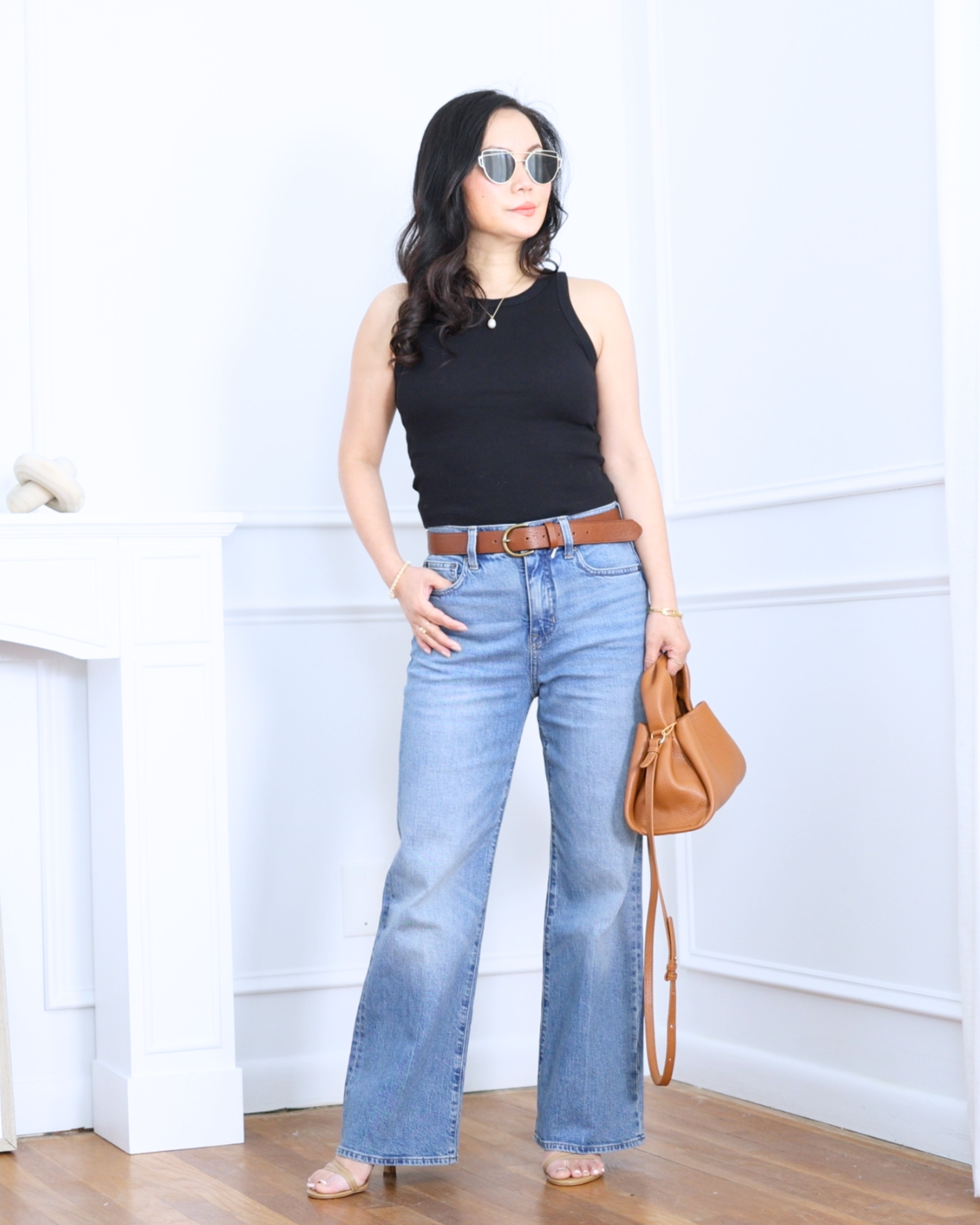 Ribbed cropped bra top from Uniqlo paired with kick-flare jeans from J.Crew — simple, flattering, and effortlessly cool for an easy everyday look. I'm 5'2, wearing size S. 

 #LTKootd #LTKOver40 #LTKPetite