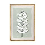 Stratton Home Decor Framed Leaf Art Wall Décor, Large, Mint Green | Amazon (US)