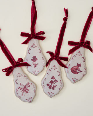 Heirloom Noel Ceramic Tile Ornaments, Set of 4 | Magnolia