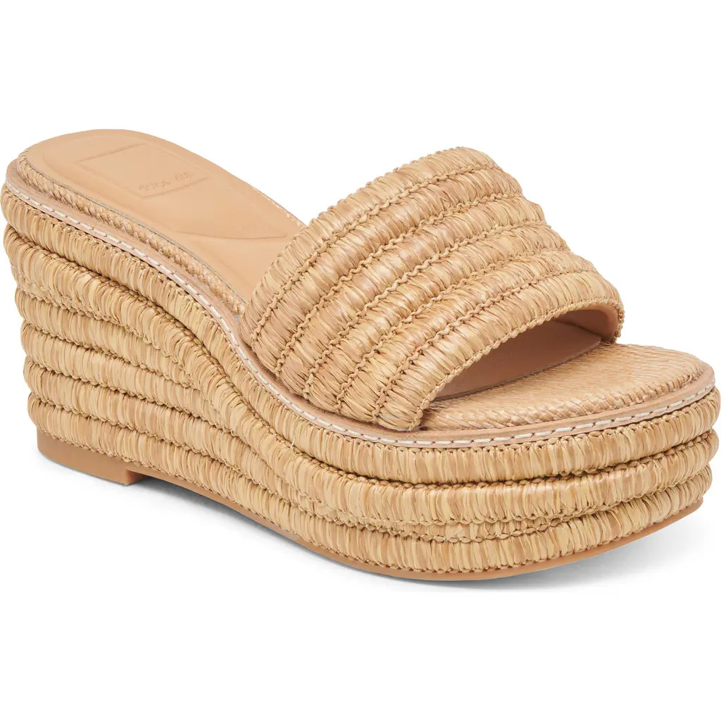 Dolce Vita Throne Platform Wedge Sandal in Light Natural at Nordstrom, Size 9 | Nordstrom