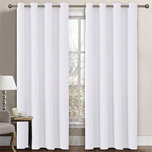 Linen Blackout Curtain 108 Inches Long for Bedroom / Living Room Thermal Insulated Grommet Linen Loo | Amazon (US)