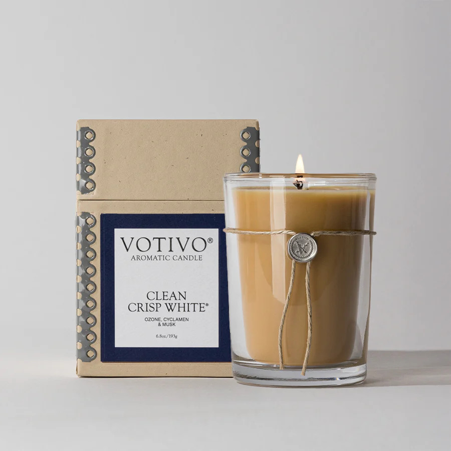 Clean Crisp White 6.8 oz. Aromatic Candle | Votivo