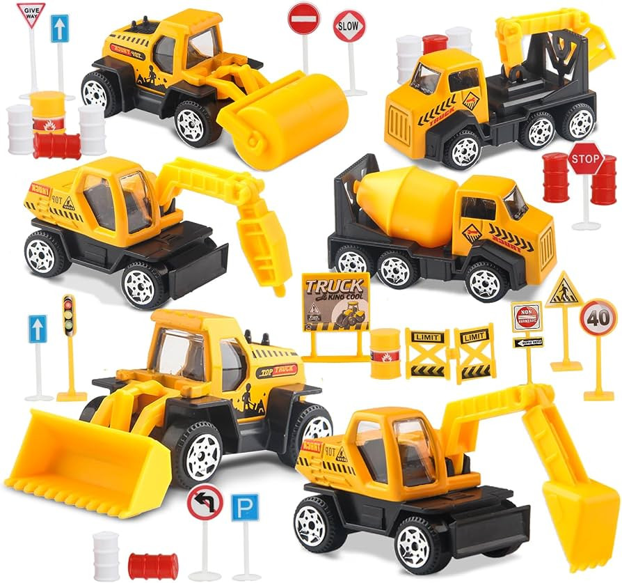 TOY Life 28 PCS Construction Toys for boy Age 3-5, Small Construction Vehicles, Sandbox Toy for B... | Amazon (US)