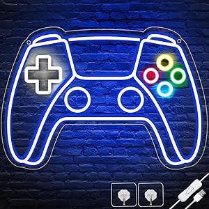 Gamer Neon Sign, Gamepad Shaped LED Neon Sign for Gamer Room Decor, Gaming Neon Sign for Boys Roo... | Amazon (US)