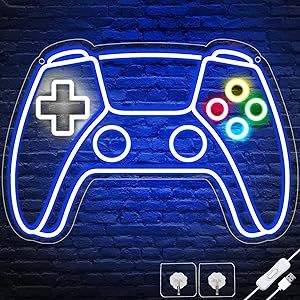 Gamer Neon Sign, Gamepad Shaped LED Neon Sign for Gamer Room Decor, Gaming Neon Sign for Boys Roo... | Amazon (US)