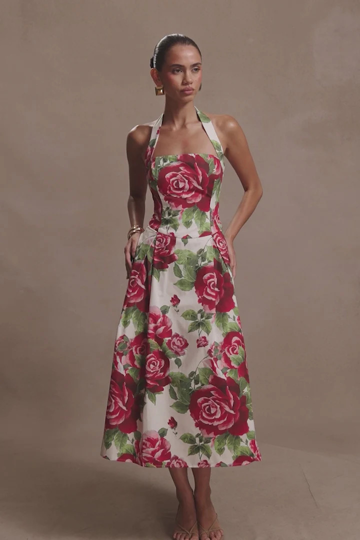 Juana Halter Midi Dress - Sonia Rose Print | Meshki (APAC)
