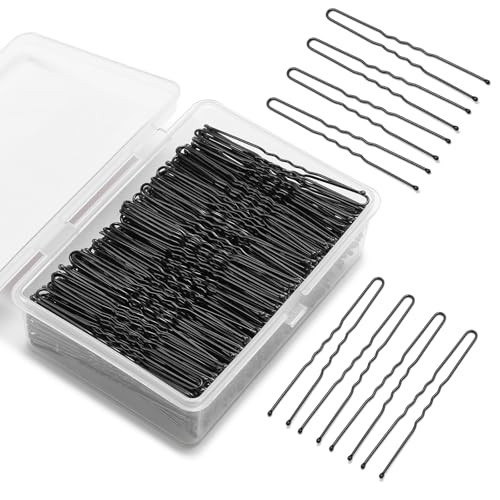 Mia Klein U Shaped Hair Pins -2.4 Inch 250 Count, Professional Hair Styling Pins for Women, Girls, and Hairdressing Salons - Includes Clear Storage Box for Updos and Bun Hair (Black) | Amazon (US)