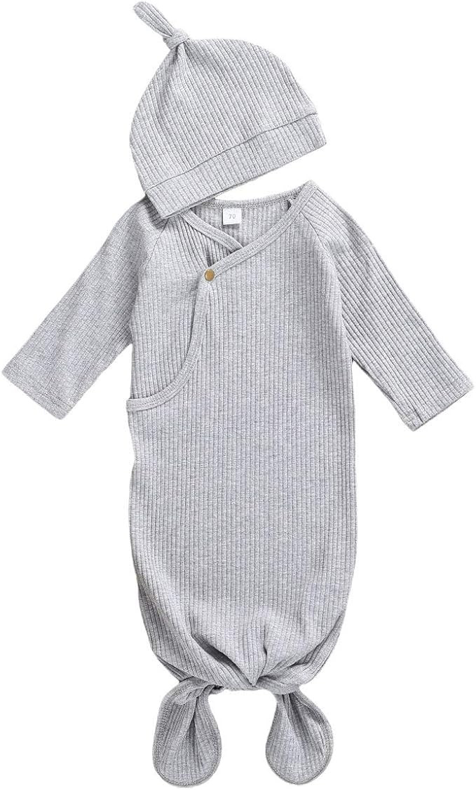 Newborn Infant Baby Girl Boy Gowns Sleeping Bag Pajamas Coming Home Outfits Swaddle Blanket Cotto... | Amazon (US)