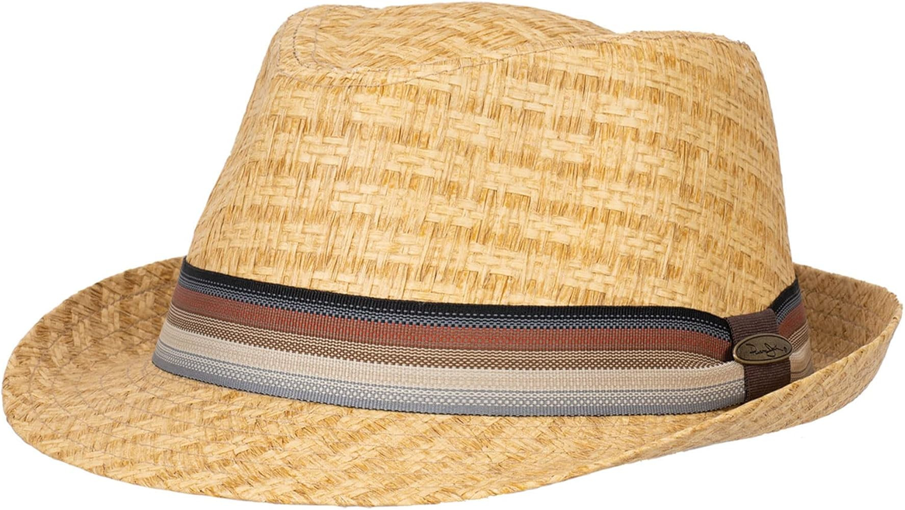 Panama Jack Men's & Women's Straw Fedora - Sun Protection Hat with Solid & Striped Hat Band | Amazon (US)